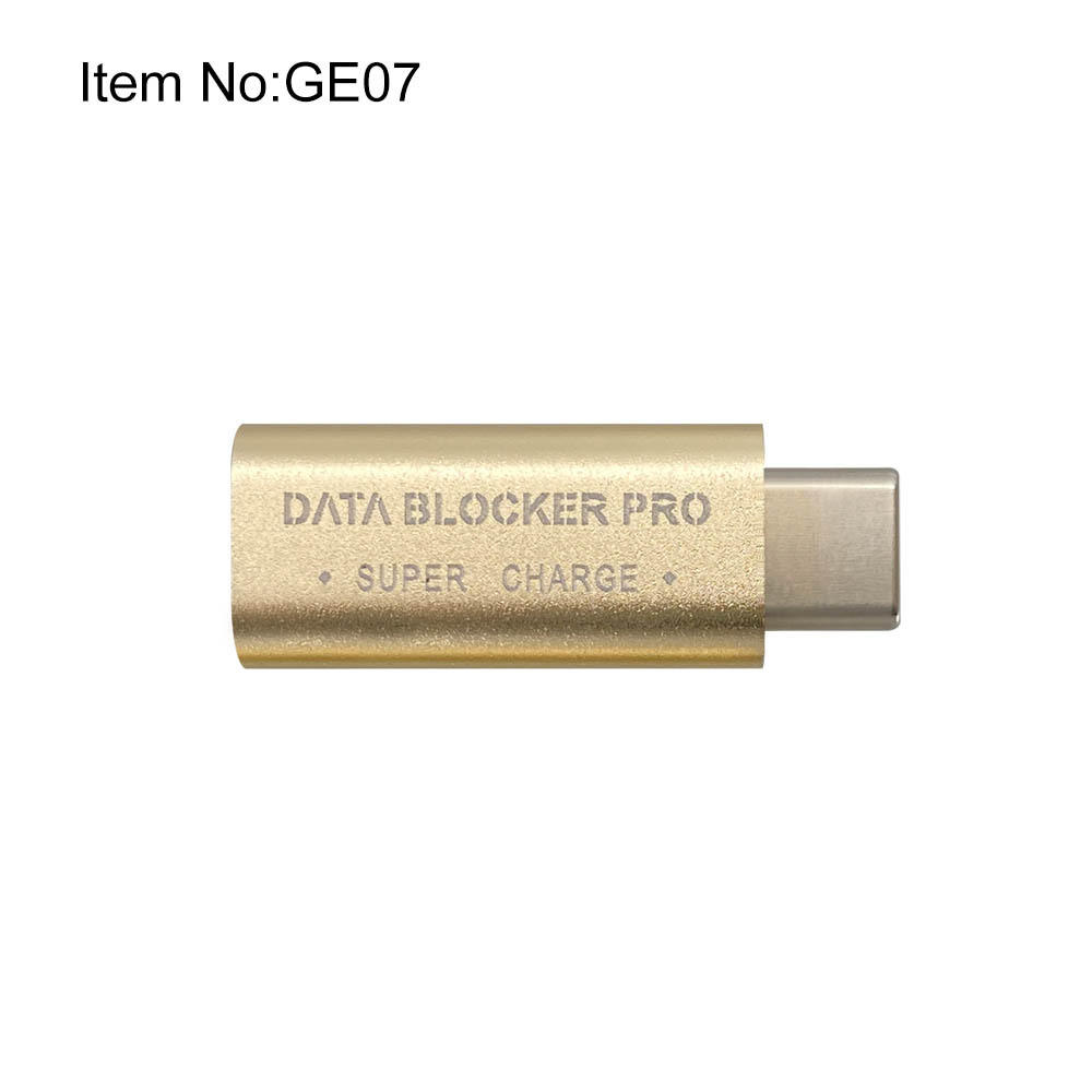 Picture of USB-C data blocker anti-theft refresh product appearance aluminum alloy material support fast charging blocking data