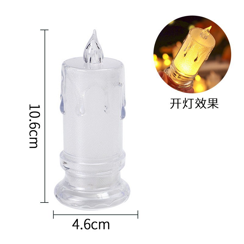 Picture of Electronic Christmas small candle mini LED simulation transparent electronic candle lamp crystal candle holder birthday candle ornaments