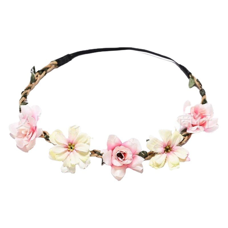 Picture of Forest Bohemian Bride Bridesmaid Headdress Garland Headband Hair Accessories Wrist Flower Travel Seaside Vacation Photo