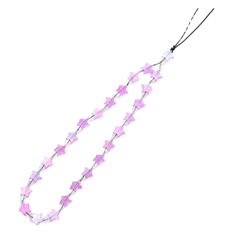 Hot sale mermaid Ji five-pointed star beaded mobile phone chain mobile phone case pendant pendant anti-fall anti-loss mobile phone lanyard women