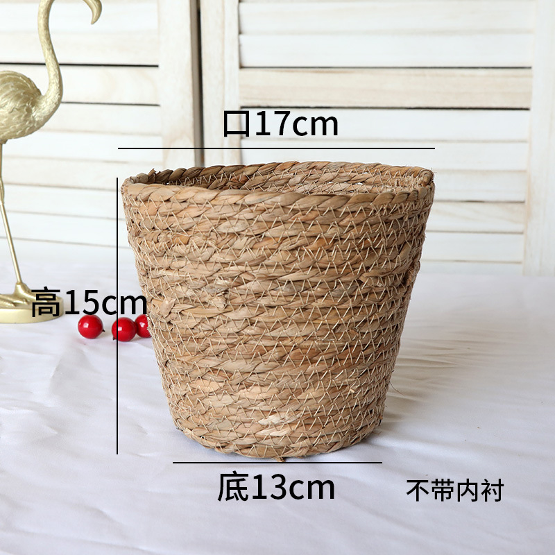 Picture of Cross-border Hot Sale Straw Rattan Flower Basket Creative Home Woven Basket Balcony Living Room Decoration Green Plant Potted Flower Pot