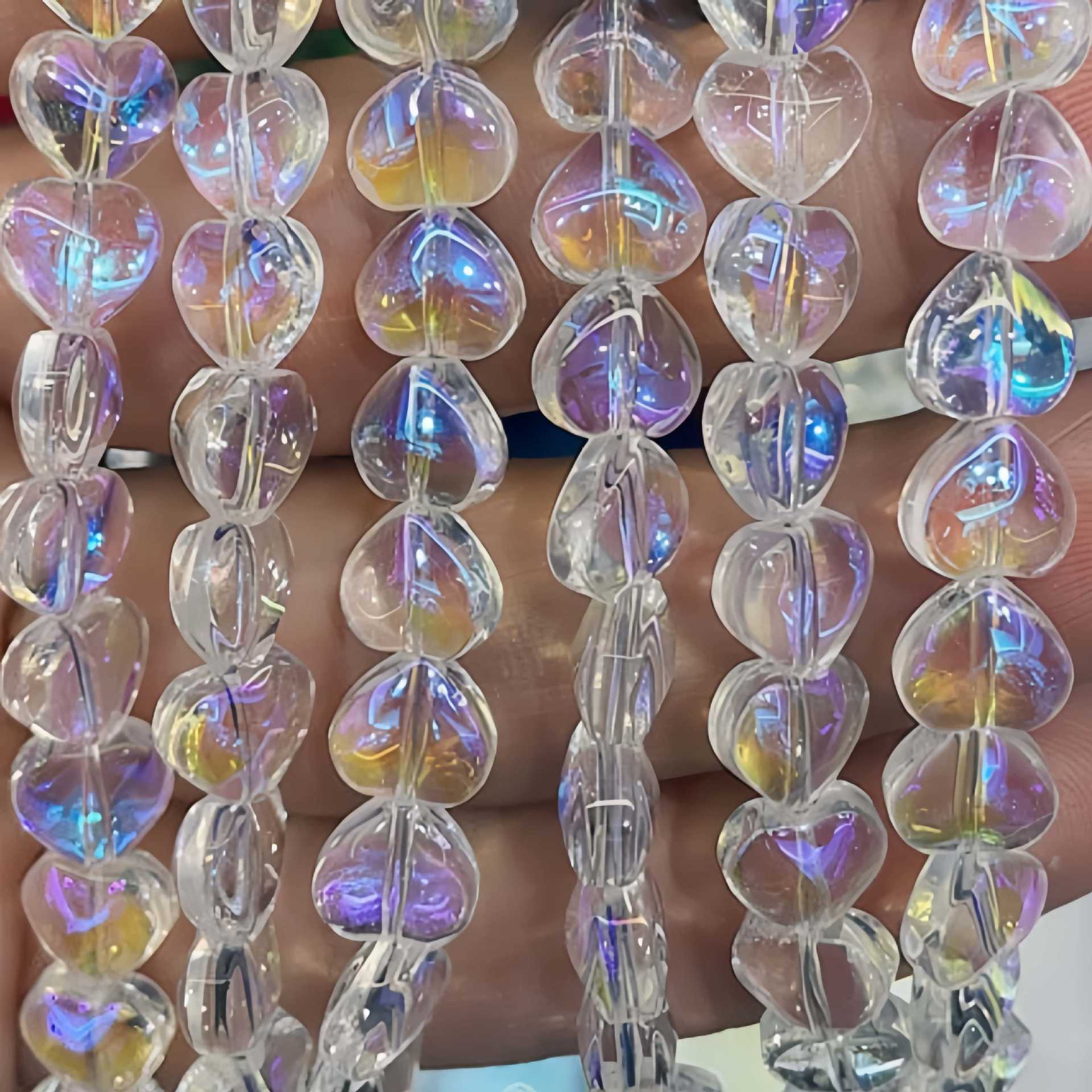 Picture of 8mm smooth peach heart glass crystal beads diy jewelry accessories clothing accessories