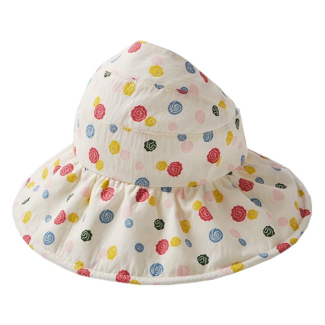 moinmlon Korean Style Summer New Girls' Sun Hat Baby Sunscreen Air Top Hat Baby Breathable Adjustable Hat