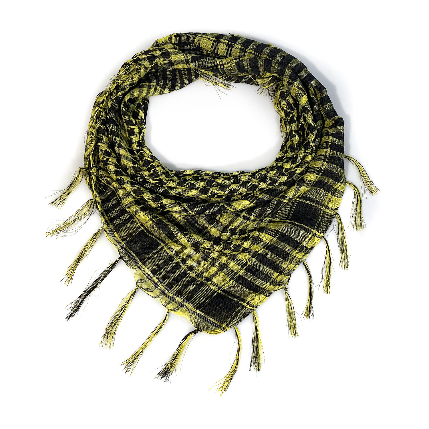 Picture of Net Silk Houndstooth Square Scarf Arabian Headscarf Outdoor Military Fan Tactical Export Tassel Desert Scarf Cross-border