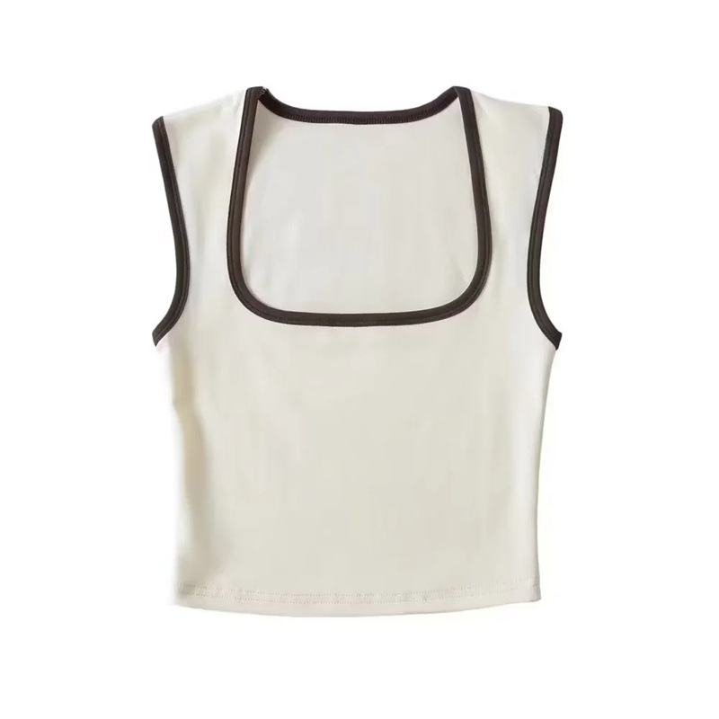 Picture of American style personalized street fashion sexy hot girl vest fashionable contrast color design short slimming inner wear for women