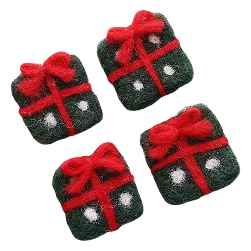 In stock wool felt gift box Christmas tree decoration supplies diy poke Music hair accessories brooch Garland accessories finished product