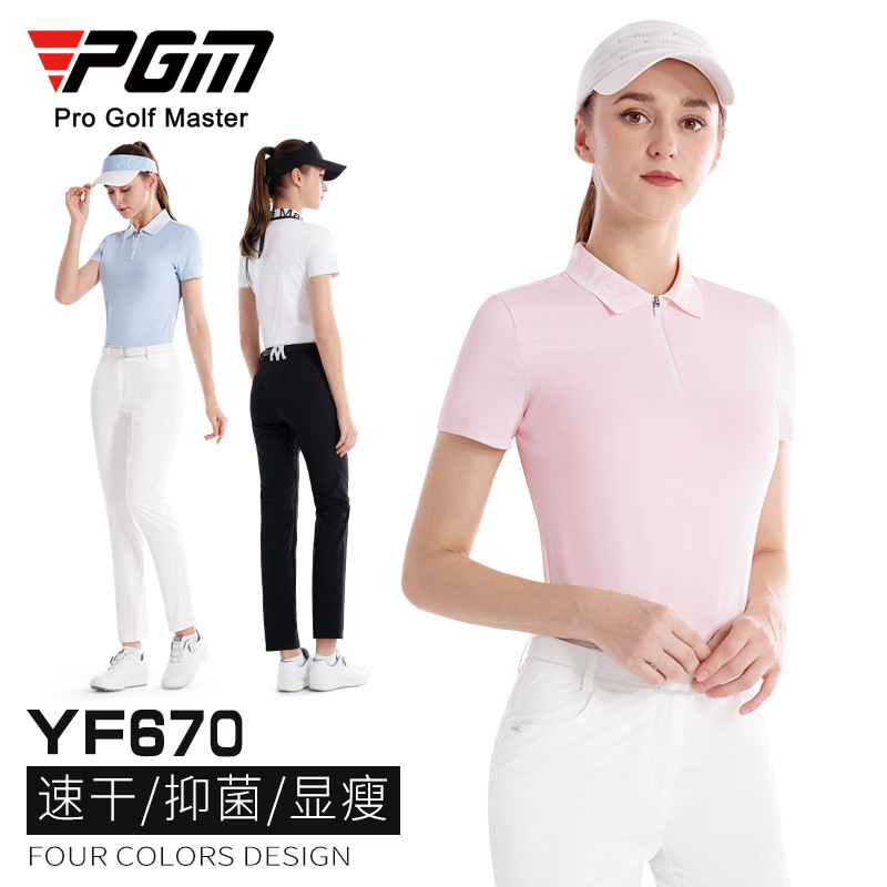 PGM Golf Clothing Women's Summer T-shirt POLO Shirt Breathable Short Sleeve Top Trousers Sports Women Pants suit