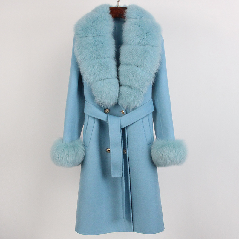 Picture of Cashmere Wool Coat Coat Autumn and Winter Coat Women's High-end Double-sided Wool Coat Women's Fox Wool Collar