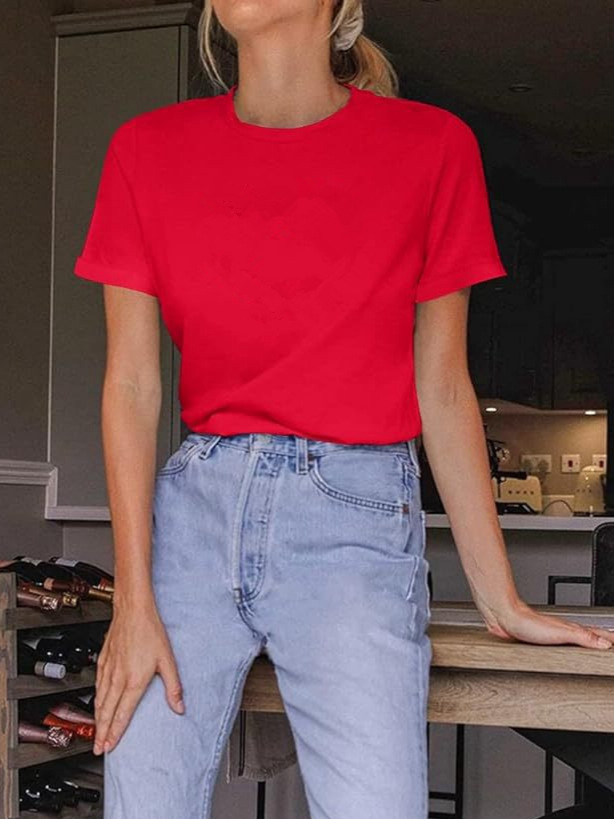 2024 cross-border Amazon independent station wish European and American foreign trade women's new summer casual crew neck short sleeve T-shirt