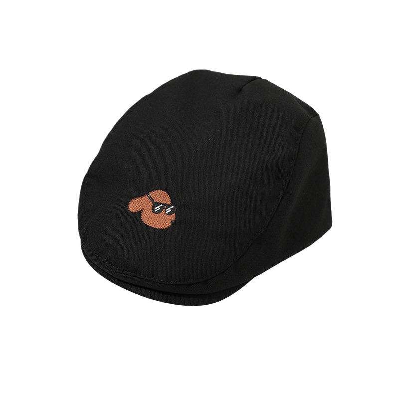 Picture of Glasses dog embroidered children's forward hat baby hat British spring and autumn boys and girls peaked cap cartoon children's fashion hat