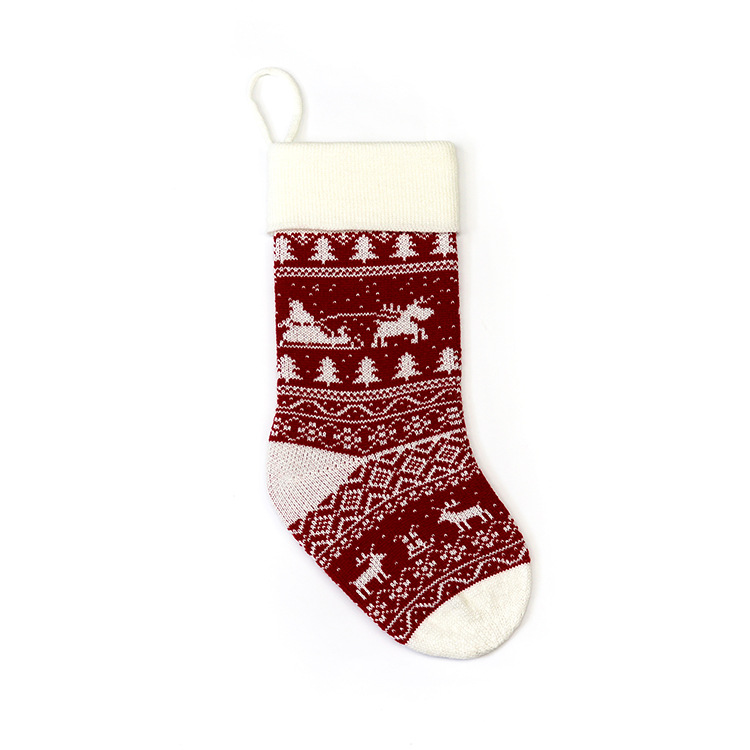 Picture of Amazon Cross-border New European and American Jacquard Wool Gift Bag Christmas Decoration Christmas Gift Bag Knitted Christmas Stocking