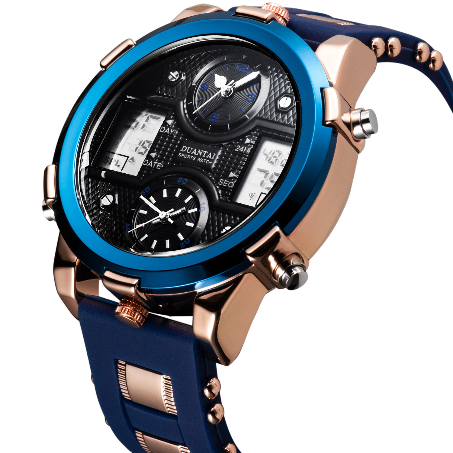 DUANTAI manufacturers military watch dual movement dual display luminous sports watch multi-function watch waterproof