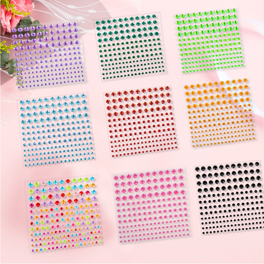 Factory wholesale face stickers diamond acrylic diamond stickers ball makeup handmade diy eyebrow stickers eye diamond stickers