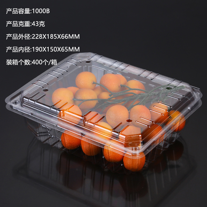 Fruit and vegetable box in stock blister fresh fruit and vegetable box Shangchao Hami melon durian fruit cutting box disposable transparent packing box