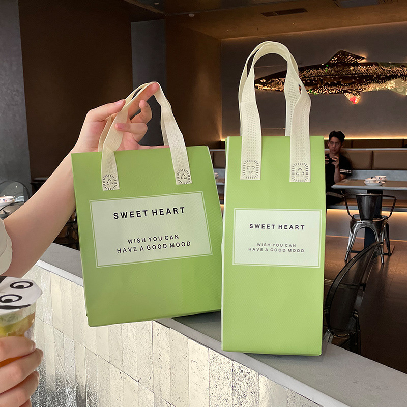 Picture of Thickened Aluminum Foil Insulated Takeaway Packaging Bag New Material Milk Tea Cake Dessert Catering Non-Woven Satchel Single Double Four Cups