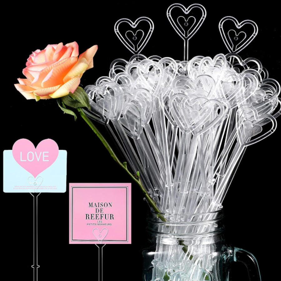Labeling generation flower bouquet packaging card clip heart-shaped flower arrangement floral materials flower rod Valentine's Day florist supplies