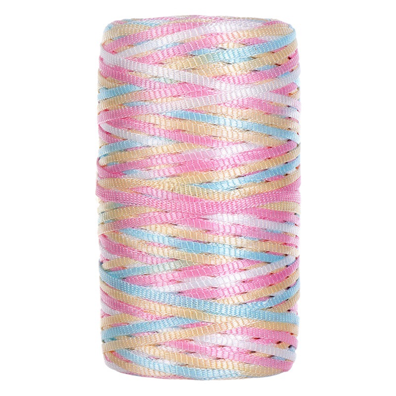 Duan dyed mercerized flat with thread Ice Silk bright silk crochet hand-woven summer sun-proof cool hat hook sandals bag