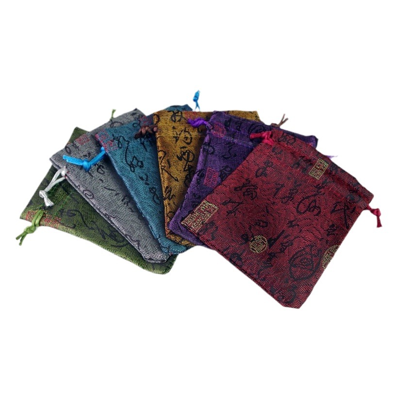 Factory wholesale brocade bag text play bag plate bead bag jewelry bag storage bag drawstring handmade brocade bag