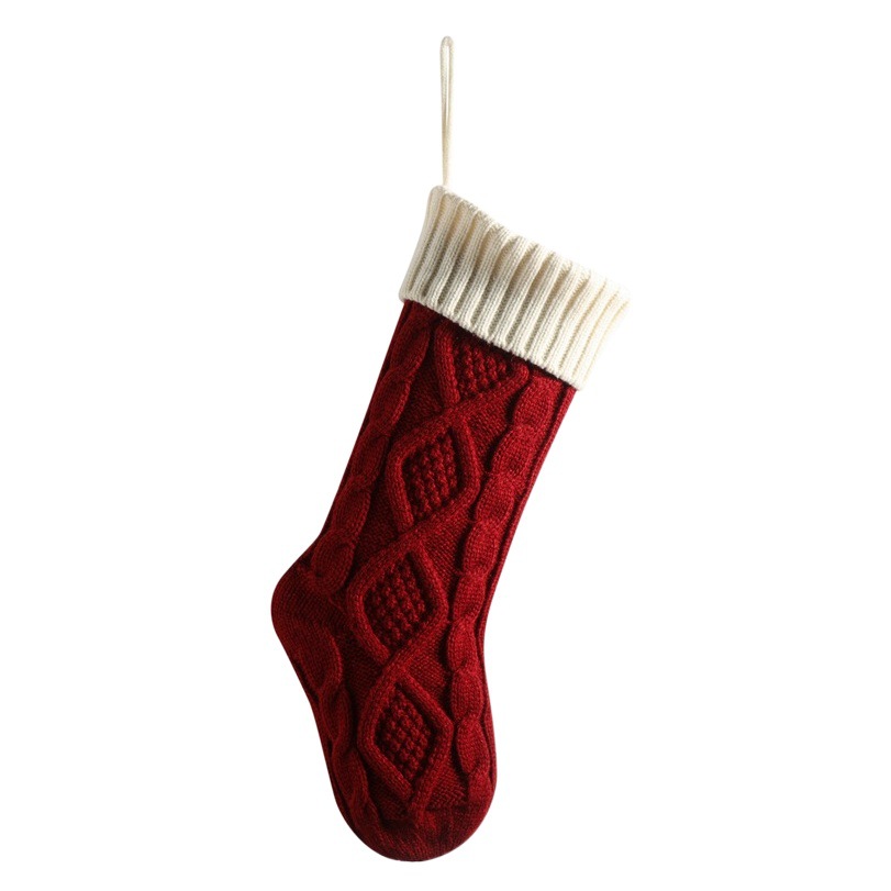 Cross-Border European and American Christmas Socks Christmas Christmas Pendants Gift Bags Supplies Layout Decorative Gift Bags Rhombus Large