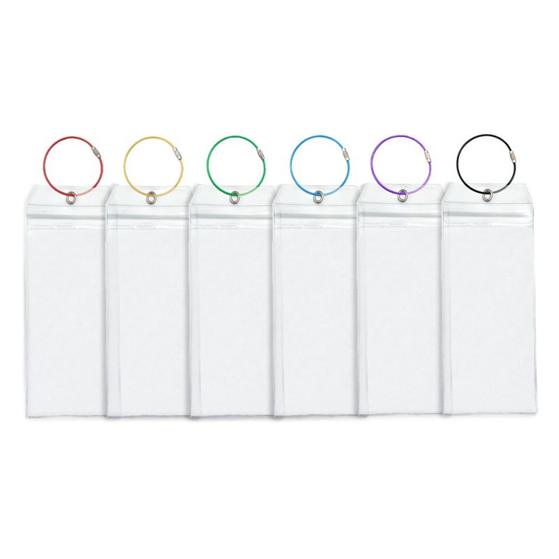 Color stainless steel key ring transparent PVC portable boarding pass luggage tag luggage tag tag