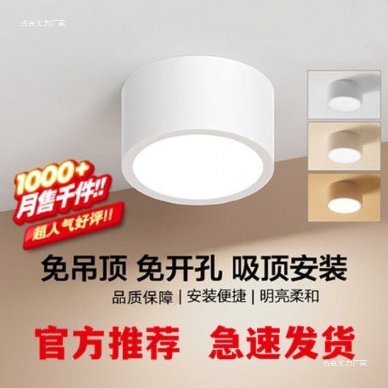Surface-Mounted Downlight Led Round Home Living Room Corridor Aisle Light Commercial Entrance Entrance Ceiling Downlight Ceiling Light
