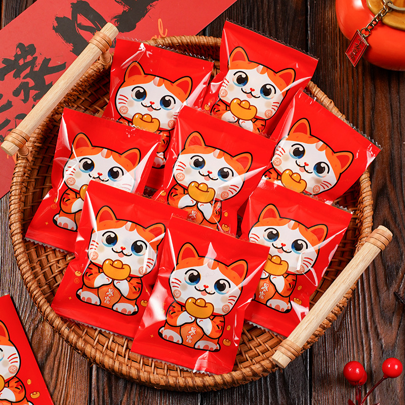 New snowflake crisp packaging bag baking cookie machine bag thickened self-supporting candy bag portable box drawstring bag wholesale