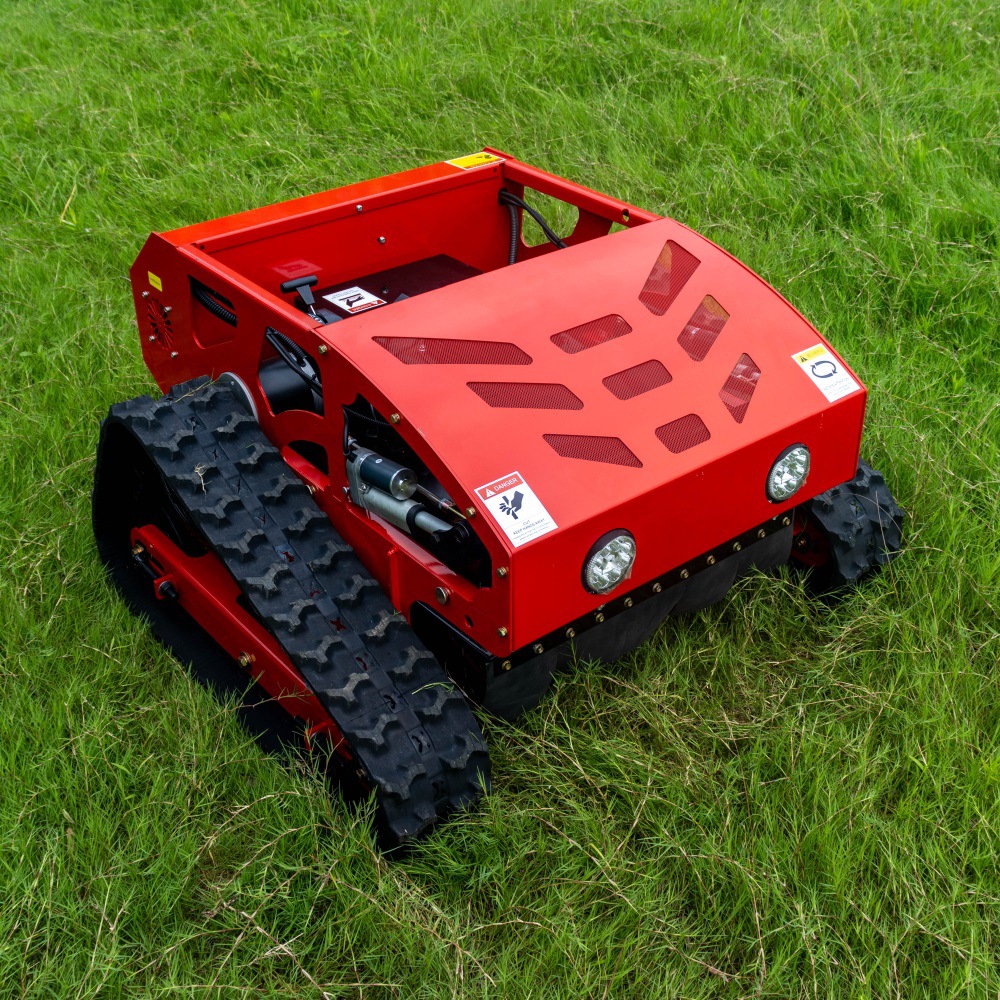 Shandong manufacturers crawler remote control lawn mower small lawn trimmer grass finishing remote control lawn mower export