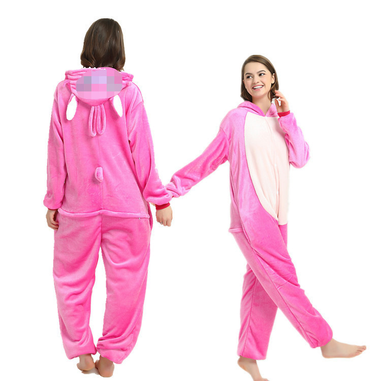 Flannel Animal One-Piece Pajamas for Children, Panda Cartoon Crawling Clothes, Performance Clothes, Couple Home Clothes, Cartoon Style