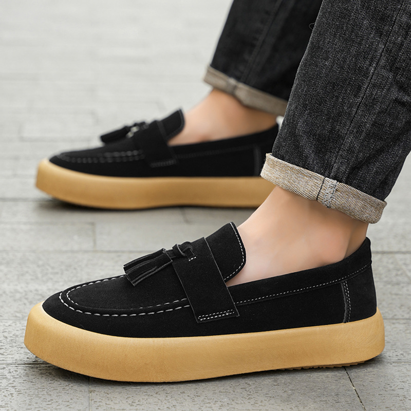 2025 New Autum Men's Beanie Shoes British Style Loafers Fashionable Casual Shoes Trendyy Versatile Men's Shoes