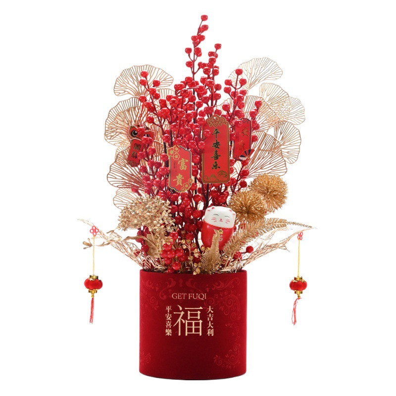 Bucket New Year Flower Arrange Bucket Joy of Moving Wedding Happy Word Bucket New Year Flower Bucket Material Flannel Bucket Bucket