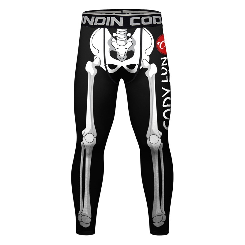 Men's autumn new sports fitness trousers running basketball printing compression tight comfortable casual trousers