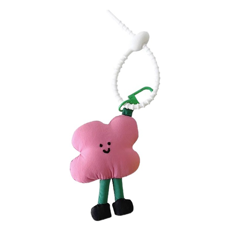 New Creative Flower Pendant Cute Cotton Keychain Women's Cloth Small Crowd Bag Hanging Mini Cartoon Accessories