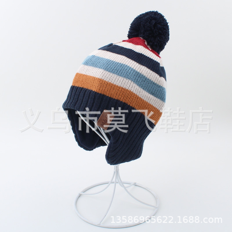 Picture of Children's Hat Autumn and Winter Boys' Ear Protection Hat Comfortable and Warm Dinosaur Pullover Cap Fleece-Lined Wool Hat for Boys and Girls