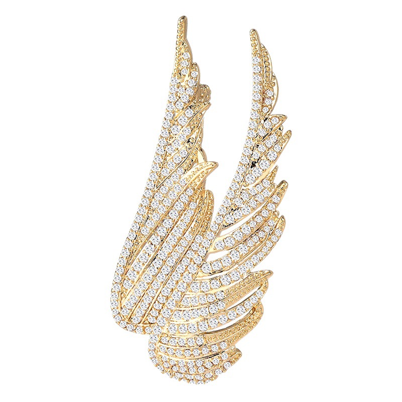 Elegant luxury brooch full zircon brooch copper plated real gold manufacturers wholesale a generation of hair