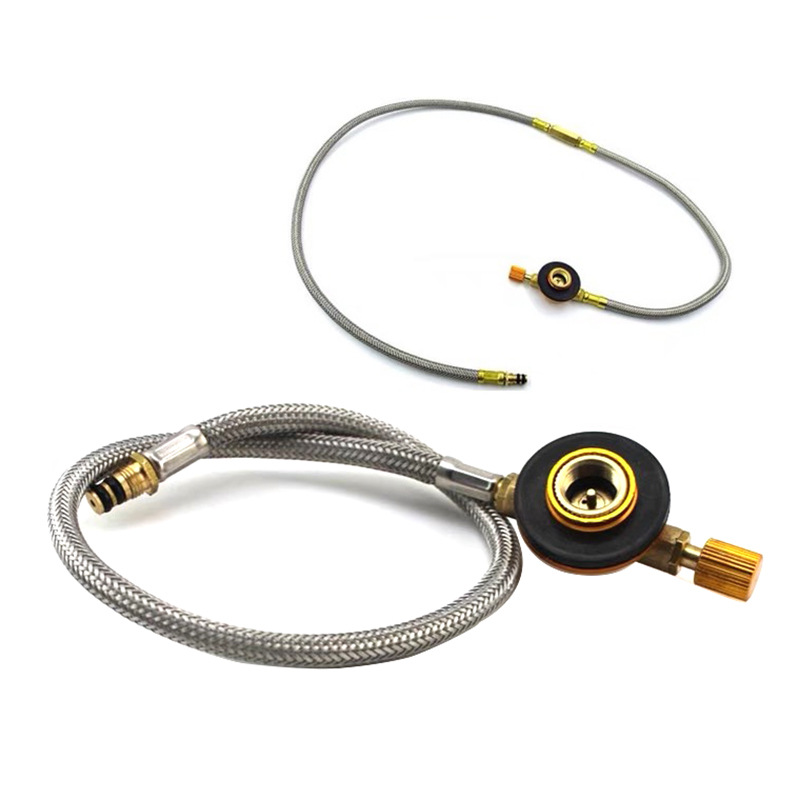 Picture of Gas tank stove head pressure reducing valve split gas stove connection extension hose extension line flat switch stove accessories