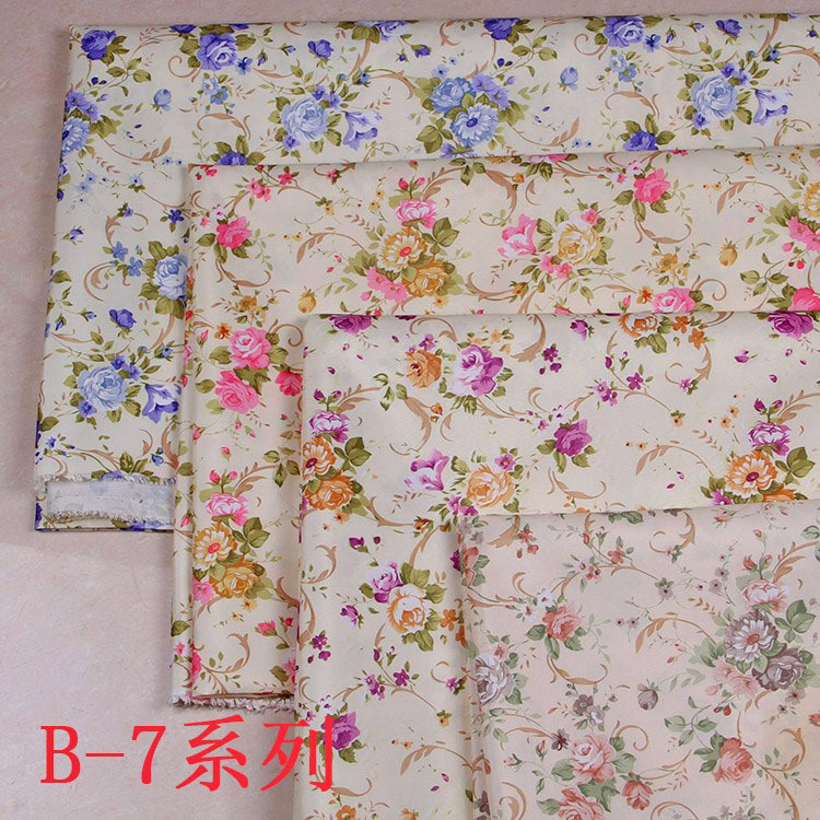 Heat Transfer Printing Factory in stock 4 Color Beige Base Fabric Purple Small Rose Pattern DIY Peach Fleece Printed Cloth