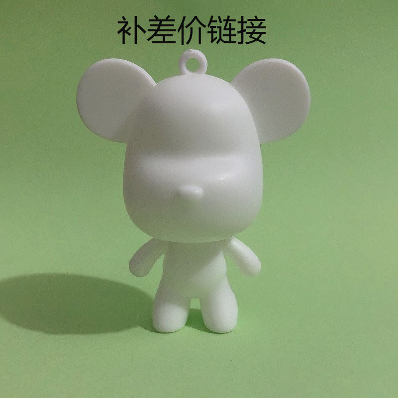 DIY creative fluid violent bear key chain white embryo Net red shake sound explosion Frosted Big Head violent bear wholesale