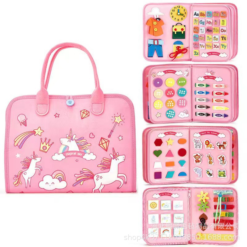 Cross-border Felt Learning Board New Unicorn Learning Board Multi-page Felt Toy Dressing Edition Felt Learning Board