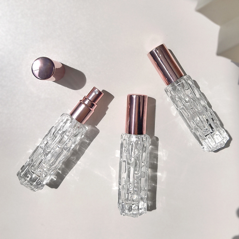Picture of Spot wholesale 10ml glass perfume spray bottle rose gold aluminum nozzle perfume bottle press empty bottle