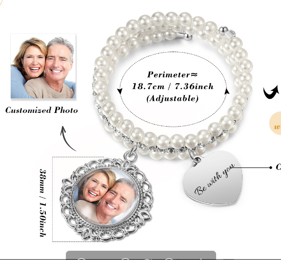 Picture of New Jewel Tray DIY Photo Frame Pendant Holiday Memorial Pendant Wedding Flower Decoration