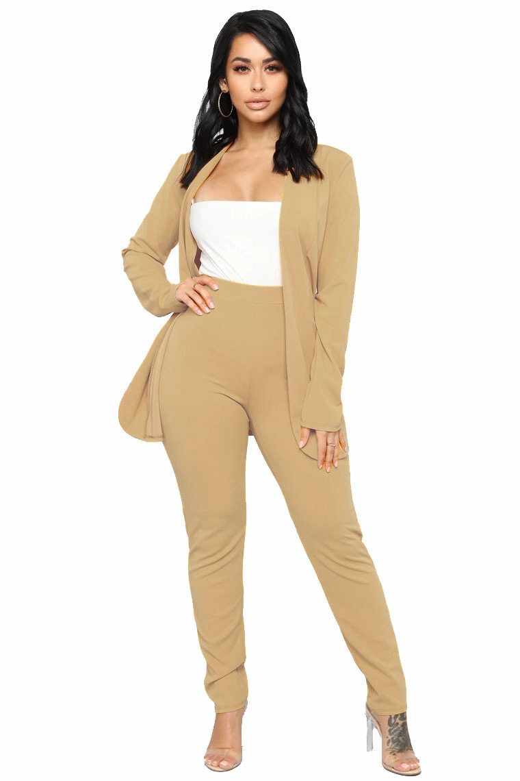 Picture of X30 European and American Women's wish OL Fashion Elegant Two-piece Professional Casual Long-sleeved Trousers Small Suit