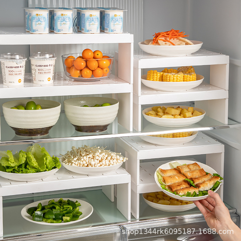 Refrigerator storage rack interior kitchen supplies household complete collection layered multi-layer table bowl rack seasoning bottle storage rack