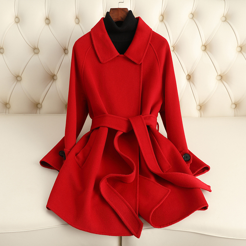 Picture of High-End Double-Sided Cashmere Outwear for Women 2025 Autumn and Winter New Loose Small Mid-Length Woolen Outwear for Women