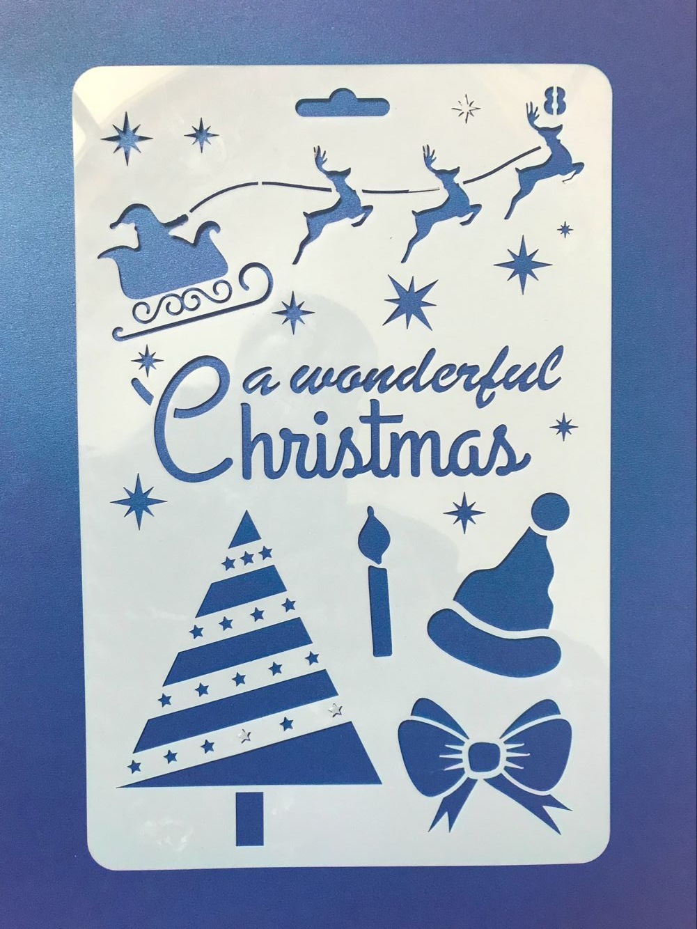 Picture of Christmas series painting template hollow diy album Lace ruler hand-written newspaper Journal drawing spray mold