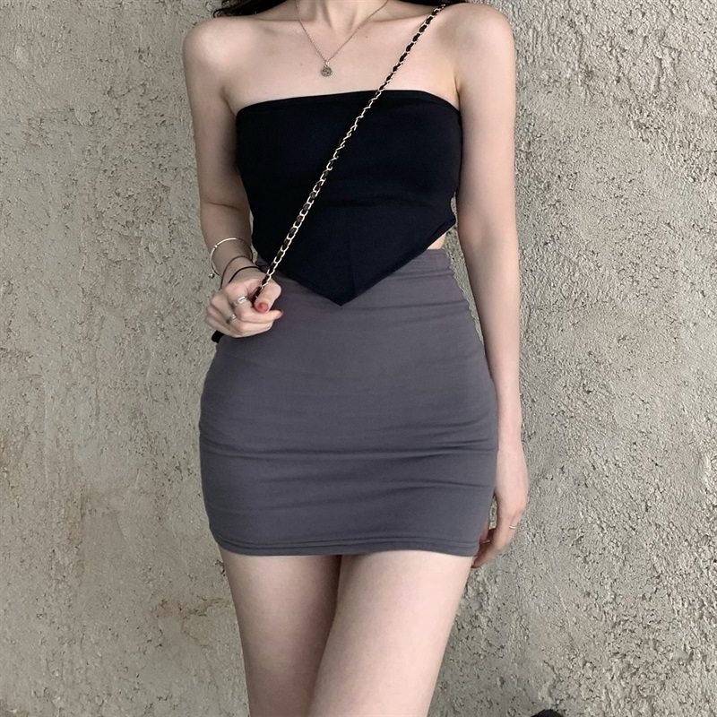 Hip Skirt Women's Summer Thin Skirt Tight Short Skirt plus size Anti-glare Hot Girl High Waist Slimming Ultra Short Skirt