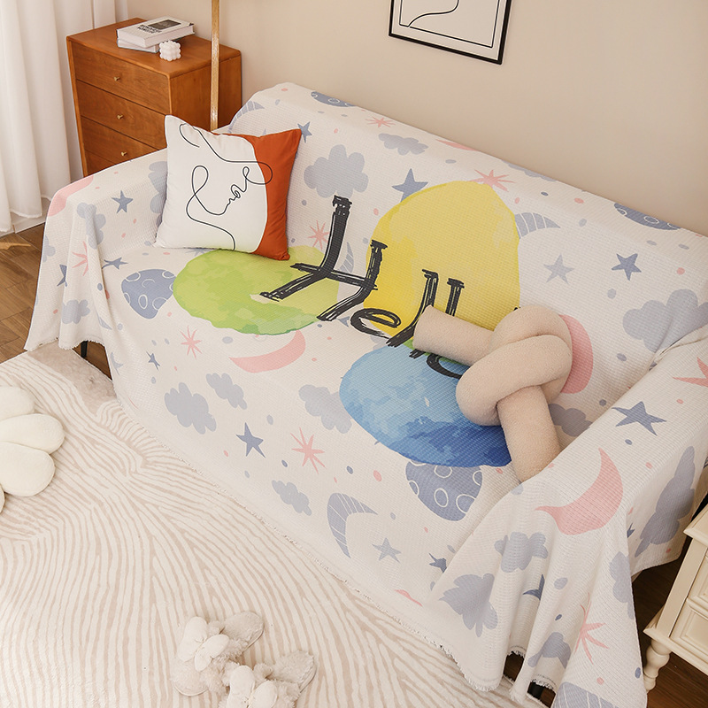 Picture of ins style sofa towel full cover cloth simple sofa cushion blanket all-inclusive universal cover towel four seasons universal sofa cover