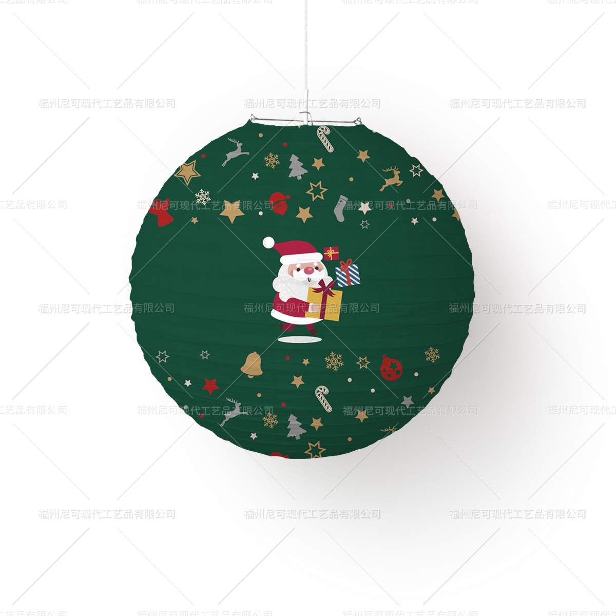 Picture of Cross-Border New Product Christmas Paper Lanterns Christmas Theme Christmas Eve Party Elk Snowman Lantern Decoration Supplies