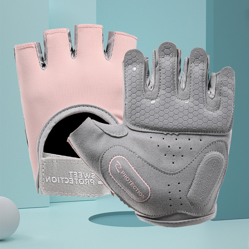 New Fitness Gloves Men's and Women's Outdoor Sports Riding Gloves Half-finger Wear-resistant Non-slip Wear-resistant Shock-absorbing Palm Guard Breathable
