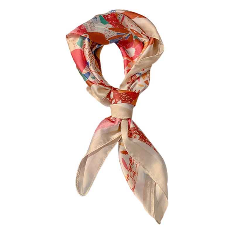 Vintage French Silk Scarf Headband Women's Tie Hair Headband Headband Fashionable Internet Popular 2023 New Large Square Scarf Wholesale