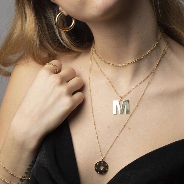 Picture of INS Cool Style Simple Gold Chain Fashionable Stacked Belt All-match Copper Gold-plated Short Necklace Choker